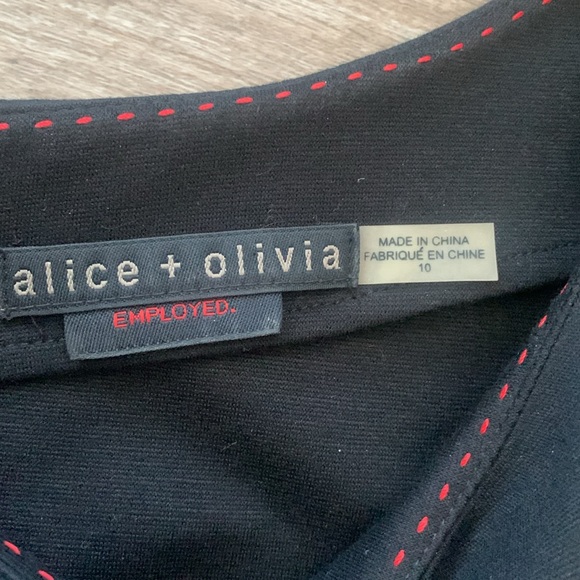 Alice + Olivia Employed Gracie Patent Leather Cap Sleeve Dress Size 10 - Picture 7 of 10